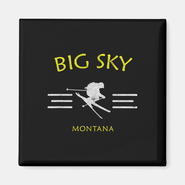 Big Sky Skiing Montana Ski Tee  Magnet (Front)