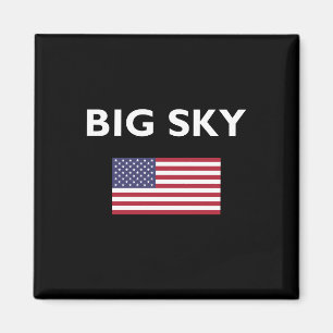 Big Sky USA American Flag Dark Colour Magnet