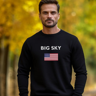 Big Sky USA American Flag Dark Colour T-Shirt