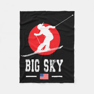 Big Sky Usa Ski Resort Rocky Mountains American Sk Fleece Blanket