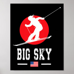 Big Sky Usa Ski Resort Rocky Mountains American Sk Poster