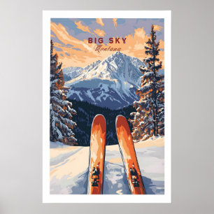 Big Sky Wall Art Poster - Ski Print 1