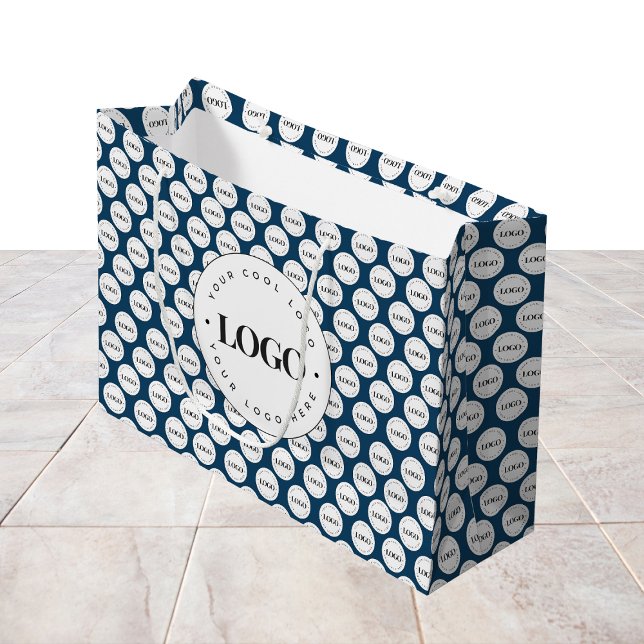 Big & Small Company Custom Business Logo Pattern L Large Gift Bag (Creator Uploaded)
