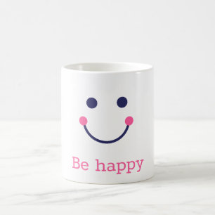 Big smile, be happy, personalised, your name coffee mug