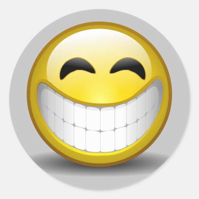 Big Smile Classic Round Sticker (Front)