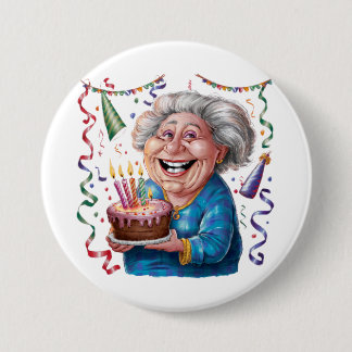 Big Smile Granny Birthday 7.5 Cm Round Badge