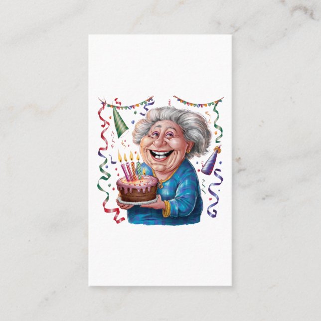 Big Smile Granny Birthday Calling Card (Front)