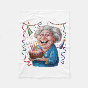 Big Smile Granny Birthday Fleece Blanket