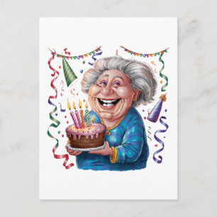 Big Smile Granny Birthday Invitation Postcard