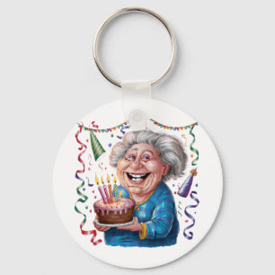 Big Smile Granny Birthday Key Ring