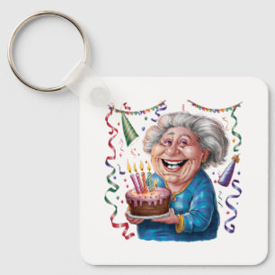 Big Smile Granny Birthday Key Ring