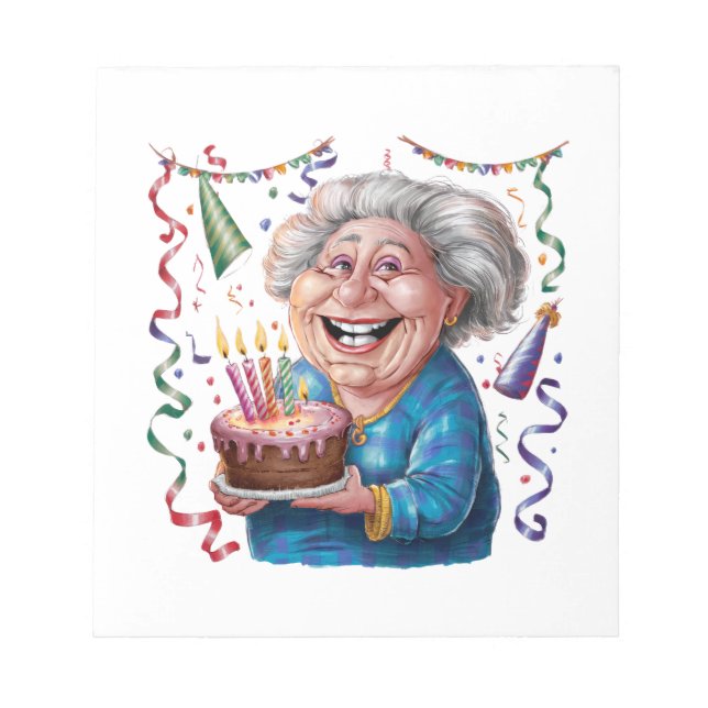 Big Smile Granny Birthday Notepad (Front)