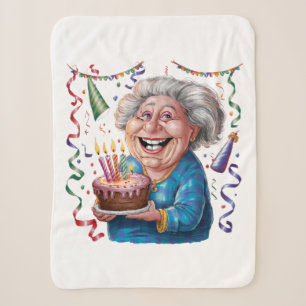 Big Smile Granny Birthday Sherpa Blanket