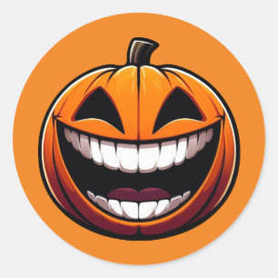 Big Smile Jack O Lantern - Halloween October Classic Round Sticker