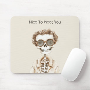 Big Smile Skeleton Glasses Nice To Meet You Mouse Mat