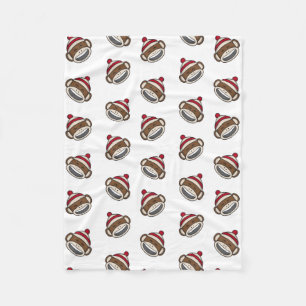 Big Smile Sock Monkey Emoji Fleece Blanket