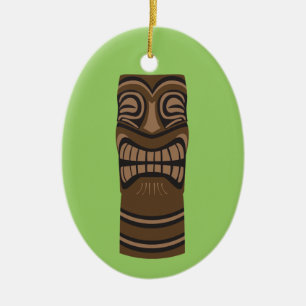 Big Smile Tiki God Ceramic Tree Decoration