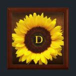Big Smile/Yellow Sunflower Gift Box<br><div class="desc">Add recipient's initial,  monogram,  name (or delete) to make it a smile-brought gift.</div>