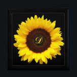 Big Smile/Yellow Sunflower Gift Box<br><div class="desc">Choose your ideal background colour and add recipient's initial,  monogram,  name (or delete) to make it a smile-brought gift.</div>