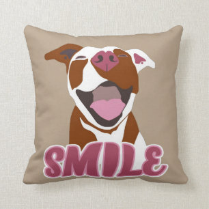 Big Smiles Pitbull - Throw Pillow