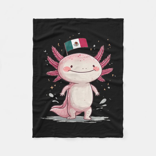 Big Smiling Axolotl Costume  Fleece Blanket (Front)