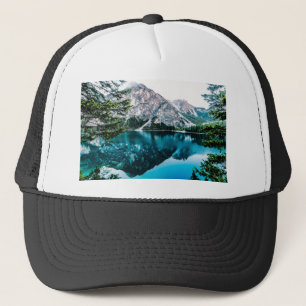 Big Snow Mountains Snowing Mountain Photo Trucker Hat