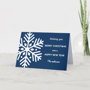 Big Snowflake Christmas and New Year Holiday Card