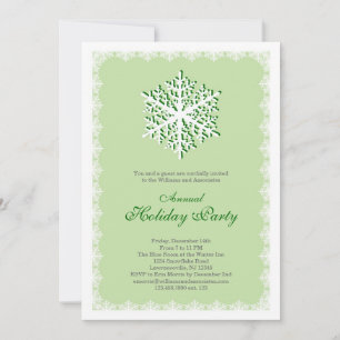 Big Snowflake Holiday Party Invitation