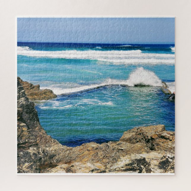 Big splash outside the pool, Perranporth Jigsaw Puzzle (Vertical)