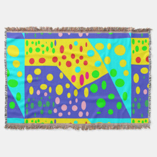 Big spots many colours blue pink yellow throw blanket