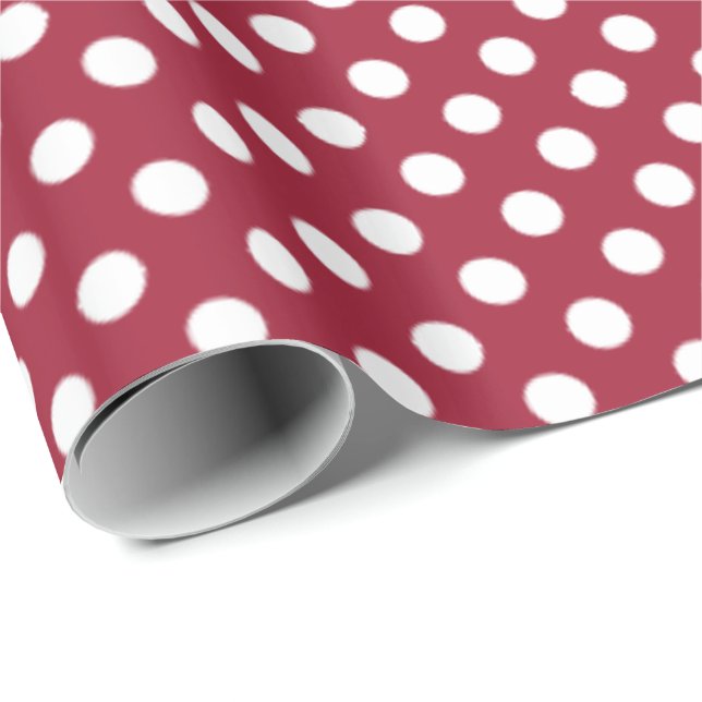 Big Spotted Option Vivid Burgundy Wrapping Paper (Roll Corner)