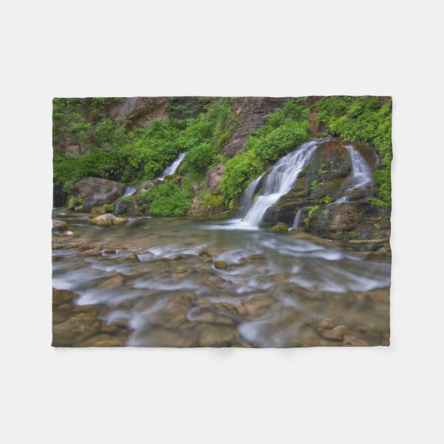 Big Springs Virgin River | Zion National Park Fleece Blanket (Front (Horizontal))