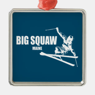 Big Squaw Maine Skier Metal Tree Decoration