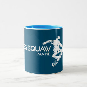 Big Squaw Maine Snowboarder Two-Tone Coffee Mug