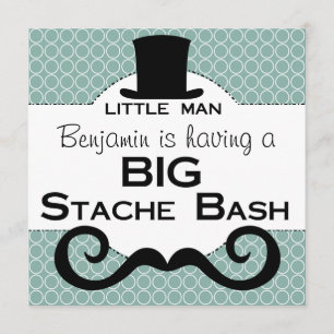 BIG Stache Bash Birthday Invitations