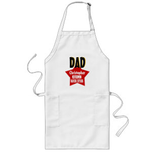 Big Star Custom Name DAD Kitchen Rock Star V02 Long Apron