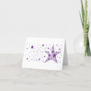 Big Star made of Small Stars in Violet Purple Holiday Card