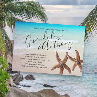 Big Starfish Couples Shower Party Invitation