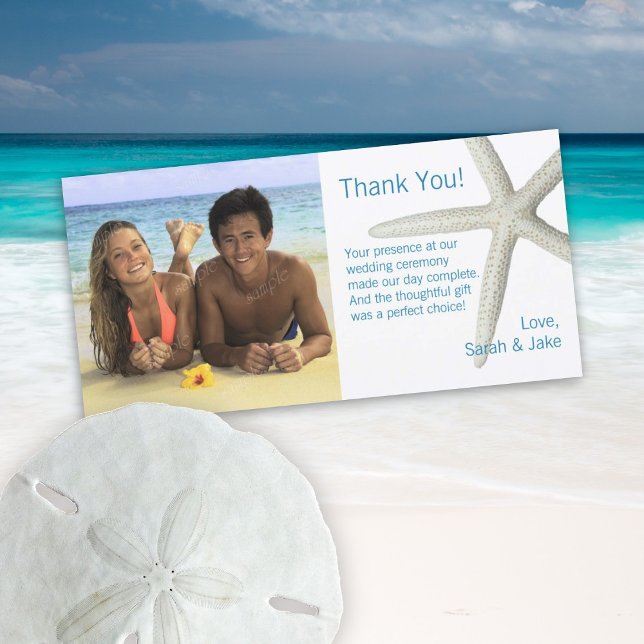 Big Starfish Custom Photo Wedding Thank You Card (Creator Uploaded)