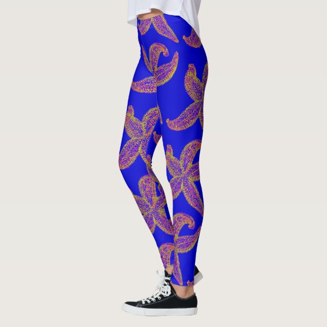 big starfish Thunder_Cove blue Leggings (Left)