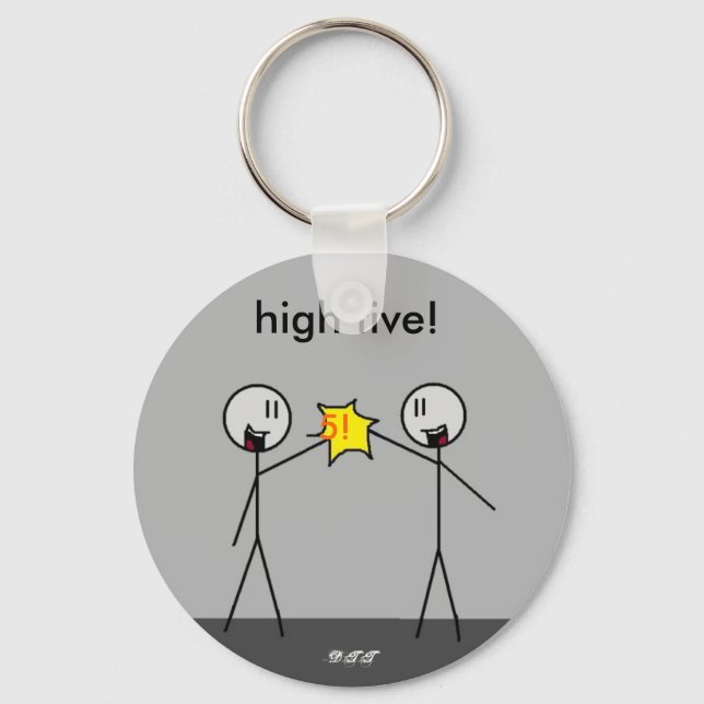 big stick high5, 5!, high five!, -DTT Key Ring (Front)