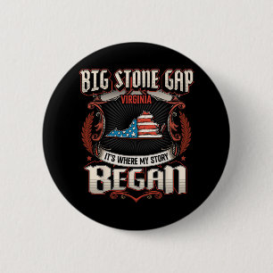 Big Stone Gap Virginia Usa Flag 4th Of July 6 Cm Round Badge
