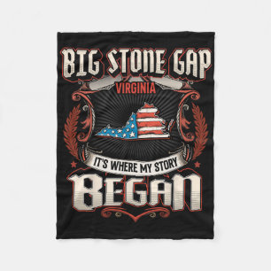 Big Stone Gap Virginia Usa Flag 4th Of July  Fleece Blanket