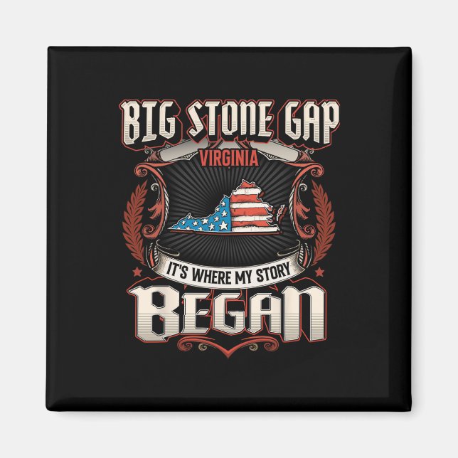 Big Stone Gap Virginia Usa Flag 4th Of July  Magnet (Front)