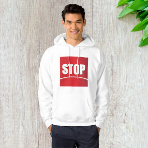Big Stop Sign Mens Hoodie