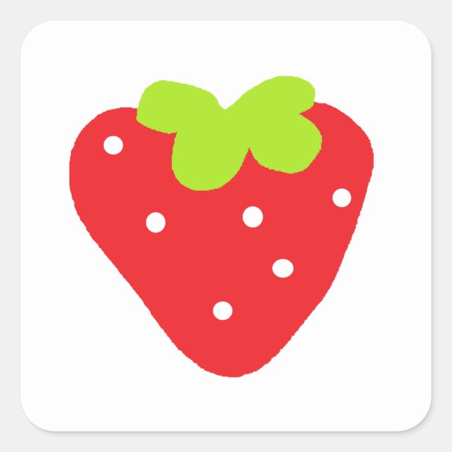 Big Strawberry Square Sticker (Front)