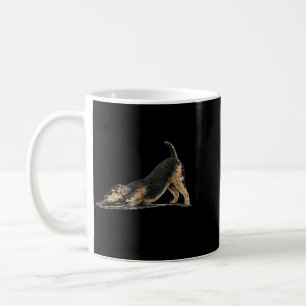 Big Stretch Airedale Terrier Funny Dog Stretching Coffee Mug