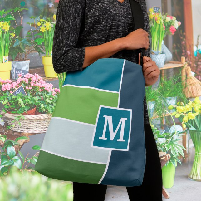 Big Stripes in blue and green with Monogram Crossbody Bag (Creator Uploaded)