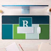 Big Stripes in blue and green with Monogram