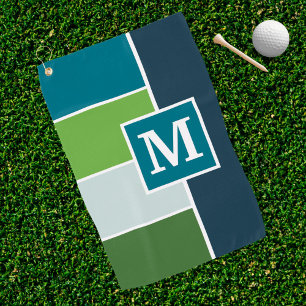 Big Stripes in blue and green with Monogram Golf Towel